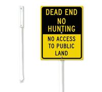 Geroclonup Panneau de cour Dead End « No Hunting No Access To Public Land » avec piquet en métal - 17,5 x 22 cm - Robuste - Antirouille et résistant à la décoloration - Décoration de jardin pour la