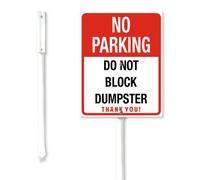 Geroclonup Panneau de cour « No Parking Do Not Block » - 20 x 30 cm - En aluminium robuste - Antirouille - Décoration de jardin - Panneau de pelouse sur pied pour décoration extérieure