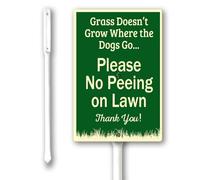 Geroclonup Panneau de cour « Please No Peeing On Lawn Thank You With Stake » - Panneau en aluminium robuste - 20 x 30 cm - Panneau en aluminium antirouille - Pour décoration de pelouse, cour et