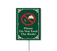 Geroclonup Panneau de jardin en aluminium antirouille avec inscription « Please Do Not Feed The Birds » - 11,7 x 15,2 cm - Facile à installer - Utilisation en extérieur