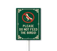 Geroclonup Panneau de jardin en aluminium antirouille avec inscription « Please Do Not Feed The Birds » - 17,8 x 22,3 cm - Facile à installer - Utilisation en extérieur