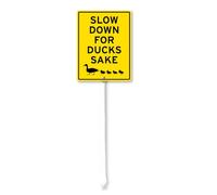 Geroclonup Panneau de saké avec piquet « Slow Down For Ducks » - En aluminium - 20,3 x 30,5 cm