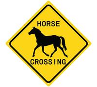 Geroclonup Panneau de signalisation lente de cheval - Panneau de signalisation de rue et de route - Décoration murale noire et jaune pour intérieur et extérieur - 30 x 30 cm - En aluminium