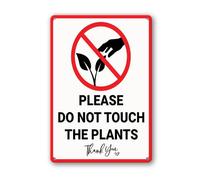 Geroclonup Panneau « Do Not Touch The Plants » - 14 x 20 cm - En aluminium - Pour l'extérieur, la maison, le jardin, l'intérieur et l'extérieur - Résistant aux intempéries