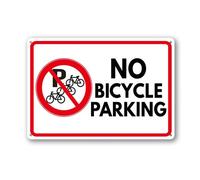 Geroclonup Panneau « No Bicycle Parking » - 20 x 30 cm - En aluminium antirouille - Pour intérieur ou extérieur - Trous pré-percés - Résistant aux intempéries