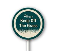 Geroclonup Panneau rond en aluminium avec inscription « Please Keep Off The Grass Lawn » de 23 x 23 cm - Décoration de route pour l'extérieur