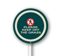 Geroclonup Panneau rond en aluminium avec inscription « Please Keep Off The Grass Lawn » de 23 x 23 cm - Décoration de route pour l'extérieur
