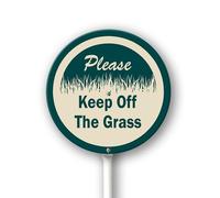 Geroclonup Panneau rond en aluminium avec inscription « Please Keep Off The Grass Lawn » de 23 x 23 cm - Décoration de route pour l'extérieur