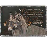 Geroclonup Plaque en métal avec inscription Donkey Everything Without Giving Up - Décoration murale vintage - Décoration murale pour maison, cuisine, bar, café, ferme, club, grotte - 30 x 40 cm