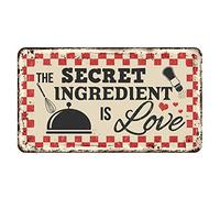 Geroclonup Plaque en métal vintage avec inscription « The Secret Ingredient Is Love » pour décoration murale de maison et bar 15,2 x 30,5 cm