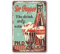 Geroclonup Plaque en métal vintage compatible avec Dr Pepper - Panneau d'avertissement animal - Décoration murale de Noël amusante pour homme - Décoration d'intérieur - Bande d'animaux en métal -