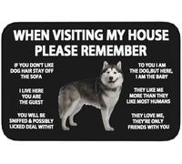 Geroclonup Plaque en métal « When Visiting My House Please Remember Siberian Husky » - 30 x 40 cm