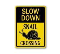 Geroclonup Snail Crossing Panneau en métal réfléchissant robuste en aluminium antirouille 14 x 20 cm Facile à installer Utilisation en extérieur