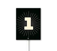 Geroclonup Vintange Panneau d'adresse numéro 1 pour l'extérieur en aluminium étanche pour maison, jardin, pelouse, cour, rue 17,8 x 22,8 cm