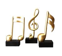 Geroosaty 3 Pièces Décoration de Note de Musique Statue de Sculpture Musicale pour Cadeaux de Piano Ornements en Résine