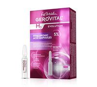 Gerovital H3 Evolution Sérum à 5% l'Acide Hyaluronique pour Visage, Traitement Anti-Rides, Effet Très Hydratant, Régénérant et Antioxydant, Non Injectable, 10 flacons x 2 ml
