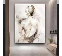 GERRIT Abstrait noir blanc femme sexy dos nu toile peinture affiches et impressions mur art photo pour salon décor 50x70 cm x 2 sans cadre