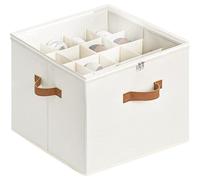 GeRRiT Boîte de rangement à chaussures pour placard - Organiseur de chaussures réglable à 16 compartiments avec housse anti-poussière transparente - Sacs de rangement pliables à assembler facilement
