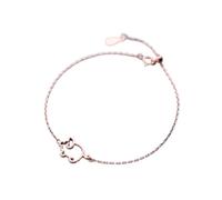 GeRRiT Bracelet en Argent S925 Hanqing Nouveau Bracelet de Cochon en or Rose Ajouré Animaux Mignons Artisanat, or Rose