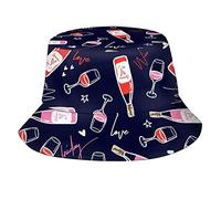 GeRRiT Chapeau bob de dégustation de vin, chapeau de pêcheur, chapeau de plage, chapeau de soleil, chapeau d'extérieur pour adultes, hommes et femmes, Style de vin, taille unique