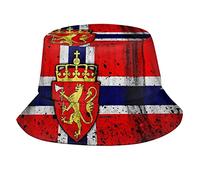 GeRRiT Chapeau bob mignon drapeau de la Norvège tendance chapeau de soleil pliable été voyage plein air chapeau de pêcheur norvégien pour homme et femme, Drapeau norvégien-y004, taille unique