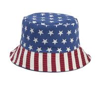 GeRRiT Chapeau bob tendance unisexe chapeau d'été chapeau de plage confortable pliable plein air voyage chapeau de soleil pour femmes, hommes, adolescents, Drapeau des USA, taille unique