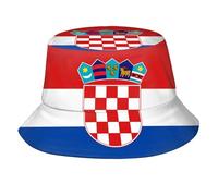 GeRRiT Chapeau cloche Croatie Drapeau Croatie Chapeau de pêcheur Chapeau de soleil pour la pêche, la randonnée, le camping, Croatie-05, taille unique