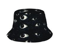 GeRRiT Chapeau de pêcheur Roi Dragon dans un seau de feu, visière de plage, pour homme et femme, Yeux effrayants, taille unique
