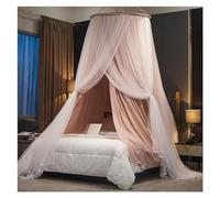 GeRRiT Ciel de lit, Rideaux de lit à baldaquin for Filles et Adultes, Rideaux de lit Double Couche Luxueux, moustiquaire de rêve, auvent de Princesse en Dentelle à dôme Rond