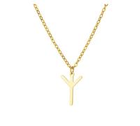 GeRRiT Collier Multicouche Minimaliste avec Pendentif Petite Rune Viking Nordique (Material : Algiz Protection-01)