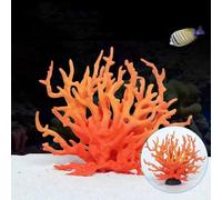 GeRRiT Corail artificiel d'ornement en plastique pour aquarium - Décoration pour paysage d'aquarium - Corail en résine (arbre de corail orange [base amovible]), ZY-1429