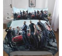 Gerrit Fast & Furious Housse De Couette Parure De Lit 220x240cm 3D Imprimé Doux Et Microfibre 3 Pièces avec Taies d'oreiller Et Fermeture Éclair pour Enfants Et Adultes