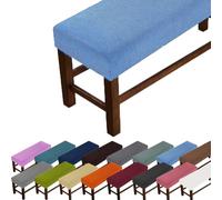 GeRRiT Grande housse de banc rectangulaire anti-rayures, pour protéger chaise, chambre à coucher, salon, cuisine (bleu clair, S : 90-120 cm, l : 35-50 cm, H : 20 cm)