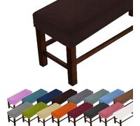 GeRRiT Grande housse de banc rectangulaire anti-rayures, pour protéger chaise, chambre à coucher, salon, cuisine (Café foncé, taille XL : 180-210 cm, l : 35-50 cm, H : 20 cm)