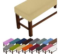 GeRRiT Grande housse de banc rectangulaire anti-rayures, pour protéger chaise, chambre à coucher, salon, cuisine (beige, L : 160-180 cm, l : 35-50 cm, H : 20 cm)