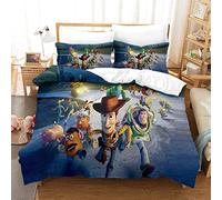 Gerrit Housse De Couette 135x200 cm 3D Toy Story Imprimé Parure De Lit 135x200 cm avec Éclair Doux Microfibre Housse Couette 2 Pièces avec Taie d'oreiller pour Adultes Et Enfants