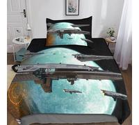 Gerrit Housse De Couette 135x200cm Adultes Ado 3D Star Wars Imprimé Parure De Lit 3 Pièces Doux Microfibre avec Fermeture Éclair Et Taies d'oreiller