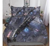 Gerrit Housse De Couette 220x240cm 3D Star Wars Imprimé Parure De Lit Doux Microfibre Housse Couette 3 Pièces avec Éclair Et Taie d'oreiller