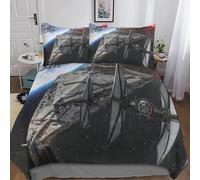 Gerrit Housse De Couette 220x240cm Adultes Ado 3D Star Wars Imprimé Parure De Lit 3 Pièces Doux Microfibre avec Fermeture Éclair Et Taies d'oreiller