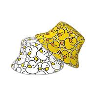 GeRRiT Joli bob pour homme et femme - Double face - Réversible - Pour l'été, les voyages, la plage, le soleil - Chapeau de pêcheur en plein air, Mignon canard jaune 1, taille unique