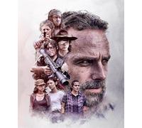 GerRit Kits de peinture de diamant 5d diy 5d pour adultes enfants,Walking Dead Art, kits de broderie en diamant rond complet-40x50cm