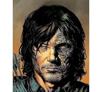 GerRit Kits de peinture de diamant 5d diy 5d pour adultes enfants,Walking Dead Art, kits de broderie en diamant rond complet-30x40cm