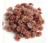 GeRRiT Lot de 10/20/50 mini marguerites artificielles en soie pour décoration de maison, mariage, loisirs créatifs, guirlande, accessoires - Marron - 10 pièces