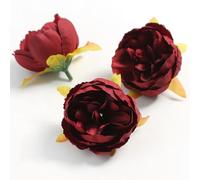 GeRRiT Lot de 10/20 pivoines artificielles pour décoration d'intérieur, mariage, décoration de mariage, accessoires de couronne de mariée - Bordeaux - 10 pièces