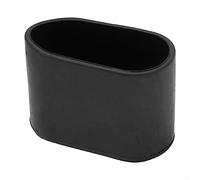 GeRRiT Lot de 10 patins de meubles en caoutchouc de forme ovale pour pieds de table, chaise, intérieur et extérieur, terrasse, jardin, bureau (noir, 16 x 34 mm)