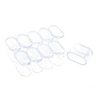 GeRRiT Lot de 10 patins de meubles en caoutchouc de forme ovale pour pieds de table, chaise, intérieur et extérieur, terrasse, jardin, chaise de bureau (transparent, 16 x 34 mm)