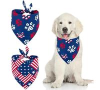 GeRRiT Lot de 2 bandanas pour chien du 4 juillet, bandana pour chien, drapeau de l'indépendance américaine, accessoires de festival pour chiens et chats de petite, moyenne et grande taille, bleu 1