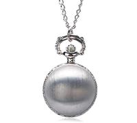 GeRRiT Montre de Poche élégante en Argent pour Femme, Montre de Poche spéciale en Forme de Boule Lisse pour Femme, Adorable Collier chaîne Pendentif pour Femme