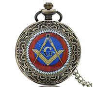 GeRRiT Montre de Poche pour Hommes, Montre de Poche maçonnique Franc-maçon, ChainWatches Best, Montres de Poche pour Hommes mécaniques