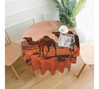 GeRRiT Nappe ronde Camels Rest Desert de 152,4 cm, imperméable et résistante aux taches, convient pour la décoration de table de mariage, buffet, banquet
